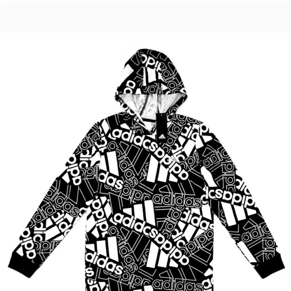 NWT Adidas Love Logo Hooded Shirt Top Sz M (10-12)